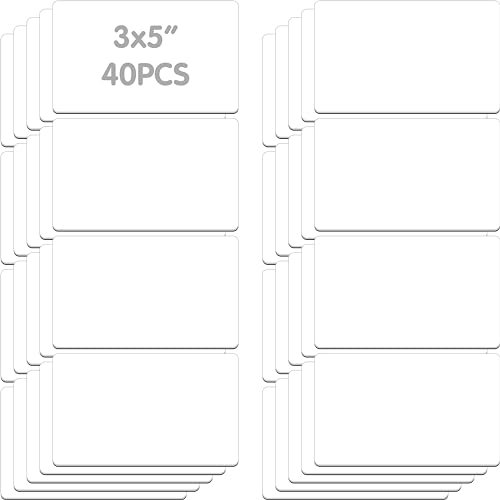 Magnetic Blank Label, 40 PCS Dry Erase Reusable Name Tag Stickers White Reusable Magnets for Whiteboards Locker Fridge School Office Home (Each Measures 3 x 5)