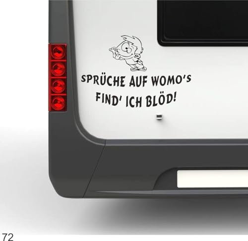 Rakelfix Frecher Junge Sprüche auf Womo's find ich blöd ca 30cm Hochwertiger Wohnmobil Aufkleber Camper Wohnwagen Womo Mobile