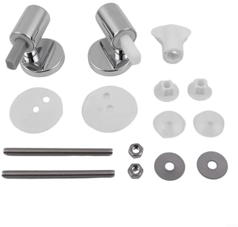 WC-Sitz Scharnier Set Ersatzteile Zinklegierung Toilettensitz Deckel Scharnier Verbinder für Zuhause Badezimmer Befestigungen mit Bolzen Schrauben und Muttern