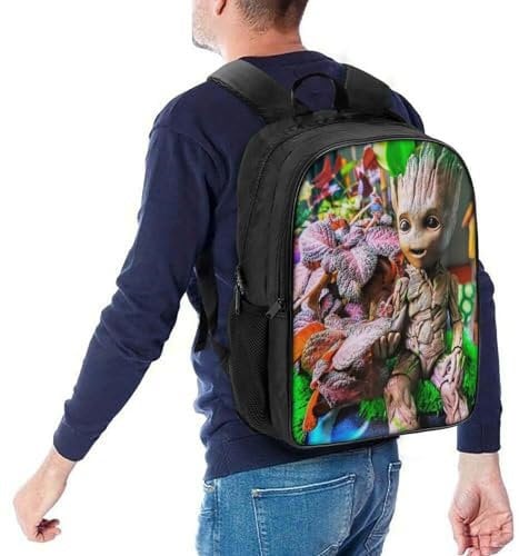 Yjyxbb Groot Rucksäcke Jungen Mädchen Sekundarschule Büchertaschen Anime-Charaktere Rucksack Für Junior Elementary Rucksack 16zoll