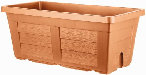 1PEZZO FIORIERA RETTANGOLARE LEGNO Col. Cotto Chiaro cm. 80x40x34 h