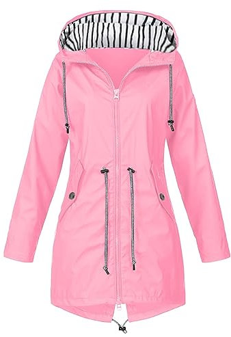 SKTIISN Mantel Damen beige Creme rockige Kleidung Damen Yoga Parka Mantel langes Sport Jeansjacke Damen Oversize beige regencape Fahrrad Damen v Ausschnitt Langarm Mantel Damen