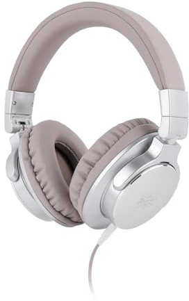 Linsoul Kiwi Ears Division 40 mm DD Driver DJ Studio övervakning hörlurar | Over-ear, DJ-huvud telefoner med dubbla 3,5 mm till 6,35 mm adapterkabel för professionella musiker ingenjörer, silver