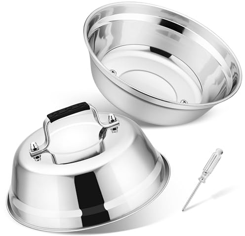 Onader Cheese Melting Dome, 2Pcs Stainless Steel Basting Burger Covers
