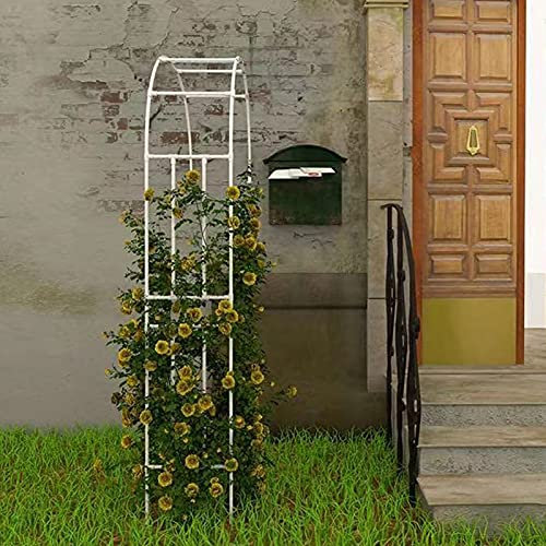 Rosenbogen aus Metall, wetterfest, Halbbogen für Kletterpflanzen und Rosen, freistehend, Gartenlaube mit Stütze, Rankgitter, rustikal, Hochzeit, Terrasse, Dekoration