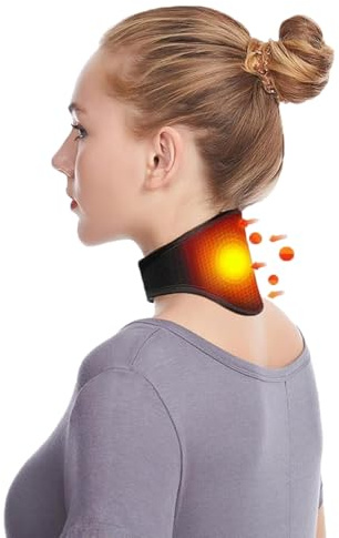 ITODA Heated Neck Brace Physical Therapy Neck Support Wrap Heating Necks Warmer Brace Ergonomic Adjustable Cervical Collar for Men Women Stiff Necks Stiffness Headache Pain Relief