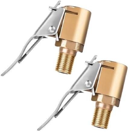 Brass Tyre Air Chuck, Quick Release Tyre Inflator Adaptor Valve Connector | 2 pcs brass tyre inflator clamp designed for quick connection on car motorcycle truck (8mm) air pump hoses