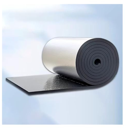 Folie Isolierrolle, Luftpolsterfolie aus Aluminiumfolie, schwarz, selbstklebend, 1 x (1–10) m (5–20) mm(20mm,1x6m)