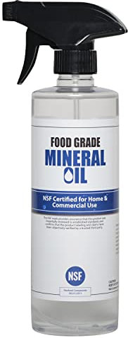 Sanco Industries Premium 100% Pure Food Grade Mineral Oil, 16Oz Spray Bottle, Butcher Block And Cutting Board Oil Clear