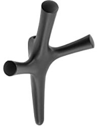 GTV - Kleiderhaken WALENCIA - Oberfläche: Schwarz matt - Außen: 164 x 107 x 58mm - Garderobenhaken für Tür, Bad, Küche, Flur, Büro, DIY Metallhaken, Mantelhaken, Huthaken, Wand Haken