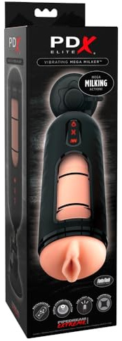 PDX Vibrating Mega Milker, Light & Black, 14 cm
