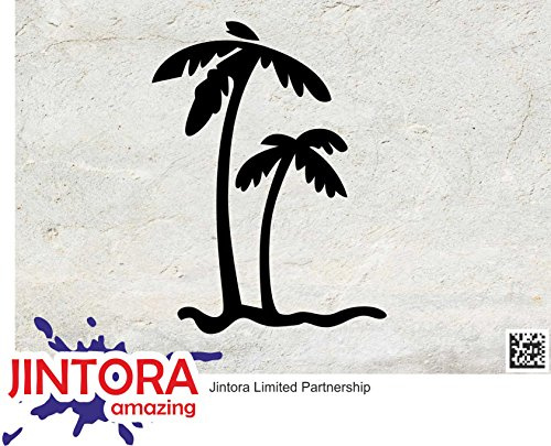 JINTORA - Autoaufkleber Tuning - Auto Aufkleber - Palmen - 131x99 mm - Auto Aufkleber - Bus - Fenster - Heckscheibe - Camper - wetterfest Outdoor Sticker Auto Deko LKW Tuning Selbstklebend - schwarz