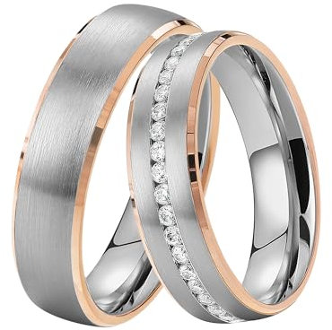 DOOSTI Freundschaftsringe/Eheringe Bicolor 925/- Silber - inkl. Gratis Gravur SI-29-DH