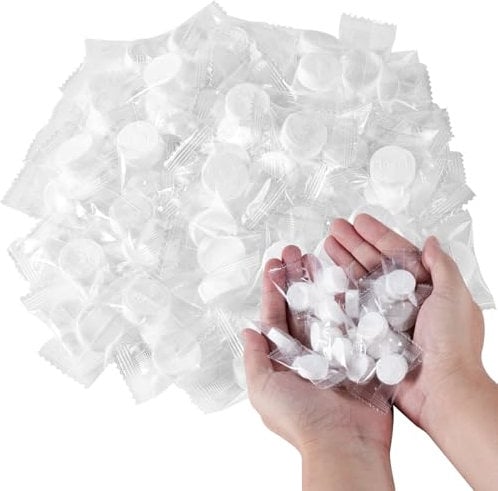 KISEER 200 Pieces Compressed Towels Portable Disposable Mini Compressed Coin Tissue Toilet Paper Tablets for Travel, Camping, Hiking, Sport, Beauty Salon, Home Hand Wipes