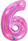 XXL Riesen Zahlen Folienballon 102 cm (40) holografisch 3D Effekt – Perfekte Deko für Geburtstage, Jubiläen & Feiern – Happy Birthday Party-Highlight - für Helium und Luft! (Fuchsia, 6)