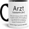 Tassendruck Tasse mit Definition Arzt - Wörterbuch/Geschenk-Idee/Dictionary/Beruf/Job/Arbeit/Familie/Innen & Henkel Schwarz