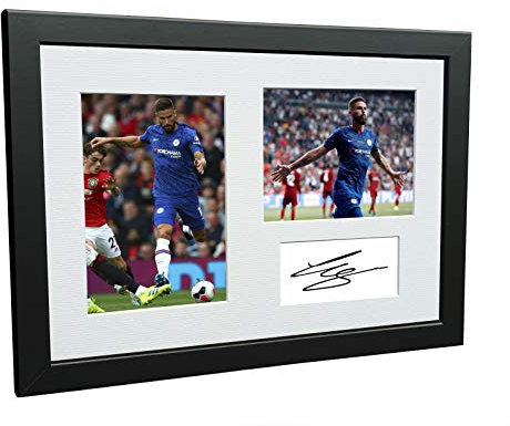 Cadre photo A4 signé Olivier Giroud 30,5 x 20,3 cm avec autographe