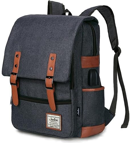 Junlion Collège Sac à Dos pour Ordinateur Portable à Dos pour Femmes Hommes Filles Noir