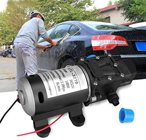 Bomba de agua autocebante de alta presión, 12 V, bomba de agua automática para caravanas, barcos, caravanas y el jardín, bomba de agua para lavado (100 W 8 l/min)