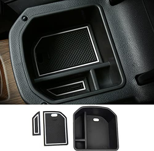 CDEFG Kompatibel mit VW T-ROC 2018-2023 2024 Mittelkonsole Armlehne T ROC Aufbewahrungsbox Aufbewahrung mit Antirutschmatte Auto Center Console Organizer Tray T ROC 2022 Zubehör (Weiß)