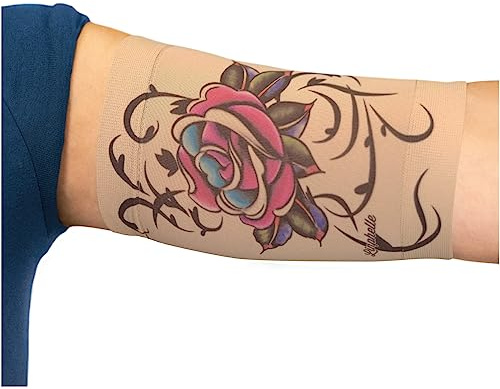 Linphelle Picc Line Mikrofaser Coverpicc - Armkatheter-Abdeckband aus atmungsaktivem Design-Gewebe, Arm Sleeve ideal für PICCs, Blutzuckermessgerät und Tattoo-Abdeckung, Rosafarbenes, Größe M