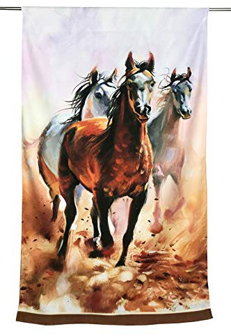 Tex family Telo Mare in Spugna Cavalli Painting Misura Grande cm. 90 X 170