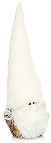 com-four® Weihnachts-Wichtel für die Weihnachtsdeko - skandinavische Figur als Dekoartikel - schwedischer Gnom-Aufsteller als Tischdeko - Sammlerfigur - Santa Claus mit Rinde