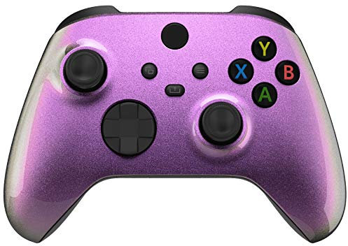 eXtremeRate Carcasa Delantera para Xbox Series X S Mando Accesorios Protector Placa Frontal Funda Reemplazo Kit Cubierta Cover Shell para Xbox Series S X Control-No Incluye Mando(De Verde a Rosa)