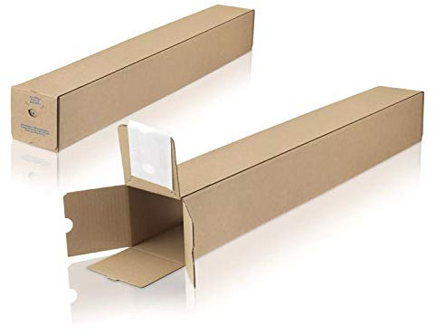 WPTrading - 100 Stück Versandhülsen 610 x 105 x 105 mm selbstklebend braun (QP4) - Versandkarton lang und eckig - Karton Versandhülse Verpackung für Sonnenschirm, Teppich, Golfschläger, Ski & Rohre