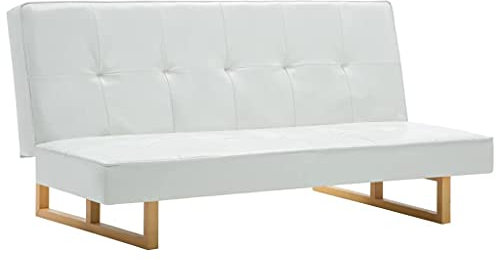 MUSEVANE Schlafsofa Kunstleder schlafcouch Weiß