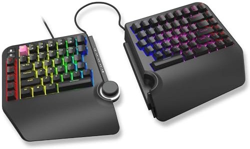 Cloud Nine ErgoTKL Ergonomic Tenkeyless Mechanical Keyboard for PC – Kailh Red – TKL RGB Backlit Ergo Split Key Board