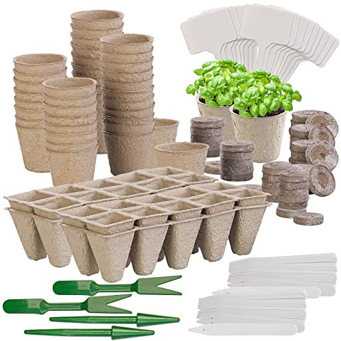 Royal Gardineer Pflanzen-Anzuchtsets: 168-tlg. Pflanzen-Anzucht-Set mit biologisch abbaubaren Pflanztöpfen (Pflanzen Anzuchtkit, Zimmergewächshaus-Anzuchtset, Geschenkideen)