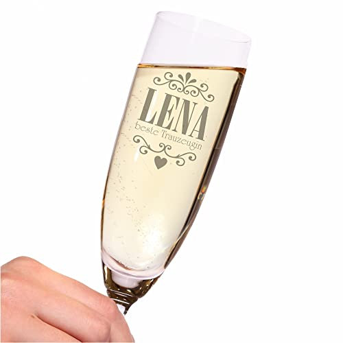4youDesign Leonardo Sektglas mit Gravur | Personalisiertes Glas mit Namen | Geschenkidee für Männer und Frauen zu Weihnachten, Geburtstag, Hochzeit oder Valentinstag (Trauzeugin)