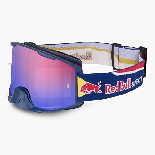 Red Bull SPECT Eyewear Strive 008 Motocross Brille (Blue,One Size)