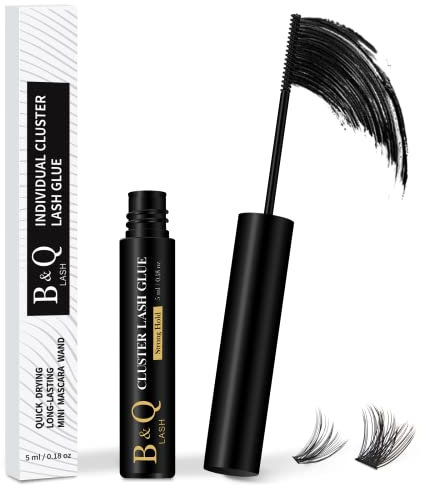 B&Qaugen Wimpern Kleber DIY für Wimpern Bond B&Q Schwarz Wimpernkleber für Wimpern Einzeln Wasserfest Wimpernkleber Sehr Stark Für Anfänger Lash Glue Heimwerken zu Hause (Black,5ml)
