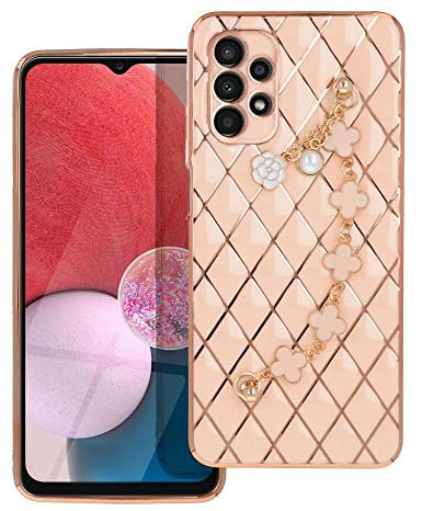 COFI 1453 Schutzhülle Handy Hülle Trend Case mit Einer Kette Design Cover kompatibel mit Samsung Galaxy A32 5G Pink