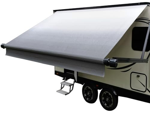 Dulepax Wohnmobil-Markisen-Stoff-Ersatz (4 m Stoff), strapazierfähig, 400 g, Vinyl-Stoff – Camper-Markise, Ersatz, universeller Ersatz-Wohnmobil-Markisen für alle Markisenmarken, Senior Fade Grey