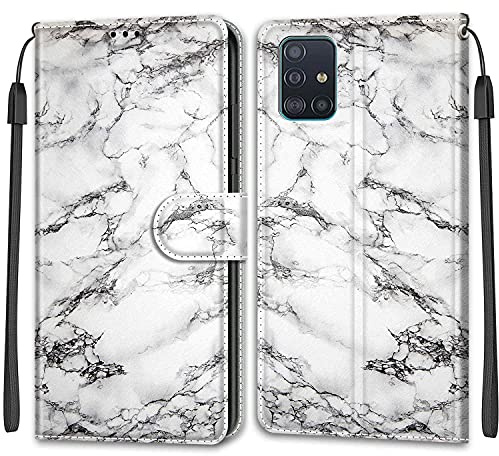 Feyten Kompatibel mit Samsung Galaxy A51 4G Hülle, Handyhülle Samsung A51 4G, Galaxy A51 4G Schutzhülle Wallet Leder Klappbar Magnet Klapphülle Samsung A51 4G Case Cover Lederhülle (Marmor 1)