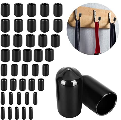 cobee Gummi Endkappen, 40 Stück Vinyl Endkappen für Schrauben, Vinyl, Rohr Flexibles Rohr, Pfosten, Schraubenkappen Schrauben Gewindeschutz Abdeckung Sortiment, 3 mm/6 mm/9 mm/12 mm, schwarz