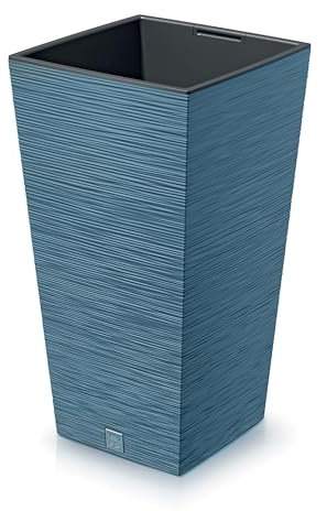 URBNLIVING XXL Extra Large Square Tall Modern Look Planter Flower Plant Pot Indoor Outdoor Garden Decor (Scandinavian Blue)