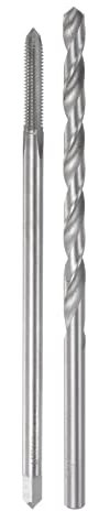 sourcing map Taraud & Embout Ensembles, M6 x 1 H2 Droit Cannelure Machine Fil Taraud Fraisage 150mm Extra Long, 6mm Haut Vitesse Acier (HSS) Foret Hélicoïdal