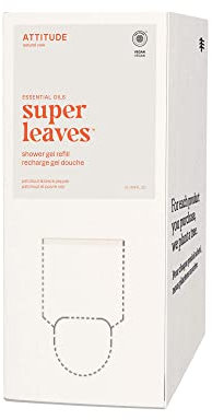 ATTITUDE Body Wash with Essential Oils, EWG Verified Shower Gel, Dermatologically Tested, Plant and Mineral-Based, Vegan Personal Care, Bulk Refill, Patchouli and Black Pepper, 2 L