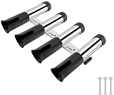 MagiDeal 316 Acier Inoxydable Quatre Trous Seau Porte-Canne Bateau Vitesse Bateau Porte-Canne à pêche pour Garage
