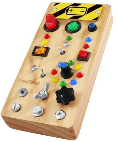 Tabla de Actividades Montessori de Madera con Interruptor de Luz LED y Herramientas de Destornillador: Juguete Sensorial para Niños de 1 2 3 4 Años - juguetes educativos para habilidades motoras finas