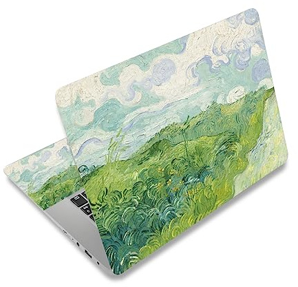 Laptop Skin Sticker Decal for 12 13 13.3 14 15 15.4 15.6 Notebook | Vinyl Skin Sticker Cover Art Protector Laptop PC (2 Wrist Pad Skins Included), Decorative Waterproof Removable, Green Theme