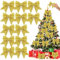 12 Stück Weihnachtsschleifen,18x13cm Weihnachten Schleifen Weihnachtsbogen Band Glitzer Schleife Weihnachtsbaumschmuck,Weihnachtskranz Weihnachtsfeier Dekoration DIY Handwerk (Gold)