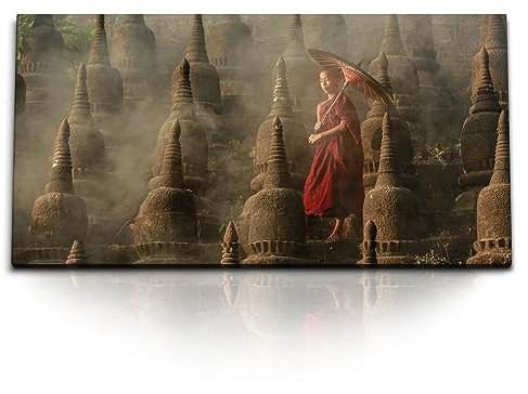 Paul Sinus Kunstdruck Bilder 120x60cm Thailand Mönch Tempelanlage Buddhismus