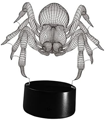 DOITOOL 3d LED Acryl Tischleuchte Spinnen Design Touch Schreibtischlampe | Farbwechselnd, Nachtlicht für Restaurant und Shop, Acryl Abs mit USB Anschluss