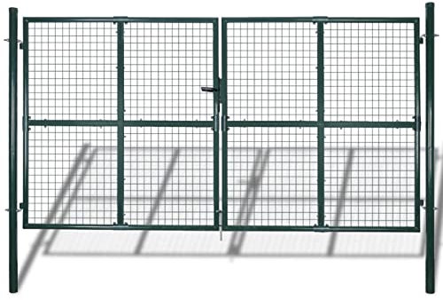 JUNZAI Garden Mesh Gate Fence Door Wall Grille 289 x 200 cm,Garden Mesh Gate Fence Door Wall Grille Garden Mesh Gate Outdoor Fence Gate, Villa Iron Courtyard Door
