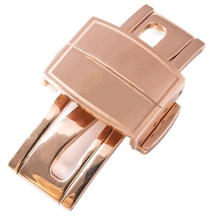 YEAHSO 16 mm 18 mm Silikon-Uhrenarmband-Zubehör, kompatibel mit Patek Philippe Uhrenschließe, PP-Granaten-Faltschließe, Schmetterlingsschließe (Color : Rose Gold, Size : 18mm Mark On)